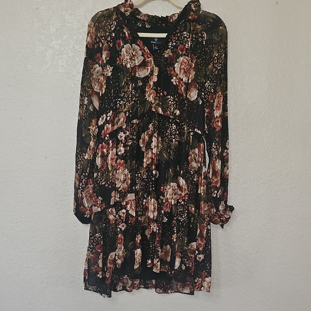 Moody Floral Long Sleeve Dress